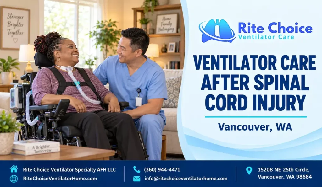 Resident receiving long-term ventilator care after spinal cord injury at Rite Choice in Vancouver WA