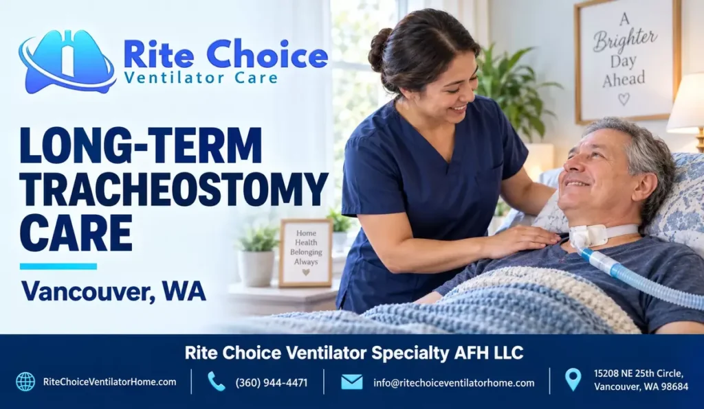 Long-term tracheostomy care facility in Vancouver WA at Rite Choice Ventilator Specialty AFH LLC